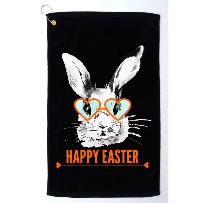 Happy Easter Hipster Bunny Rabbit Platinum Collection Golf Towel