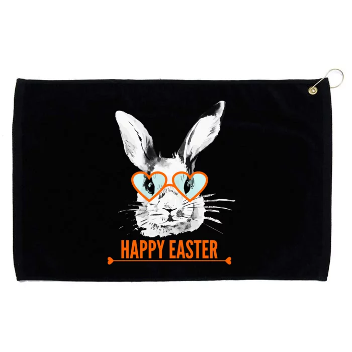 Happy Easter Hipster Bunny Rabbit Grommeted Golf Towel