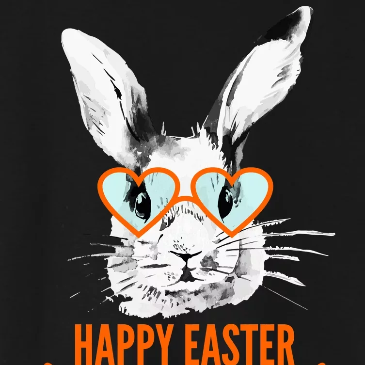 Happy Easter Hipster Bunny Rabbit Women's Crop Top Tee