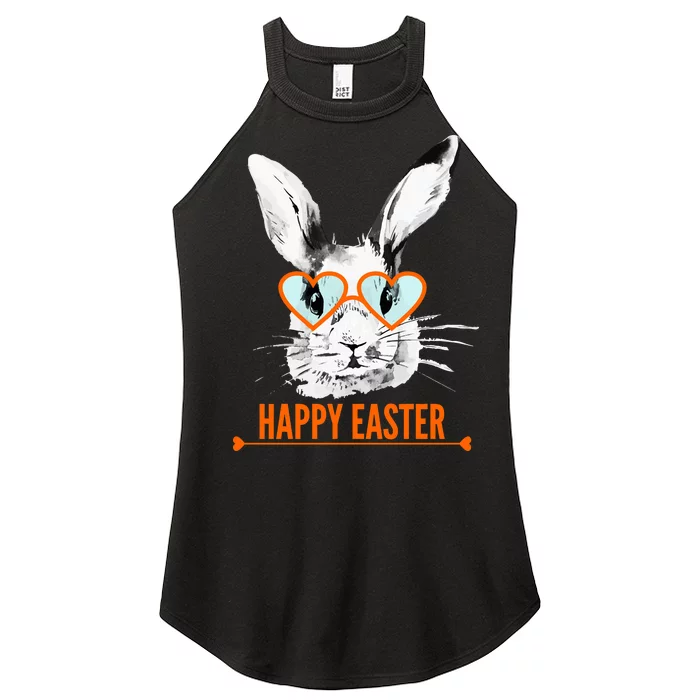 Happy Easter Hipster Bunny Rabbit Women’s Perfect Tri Rocker Tank