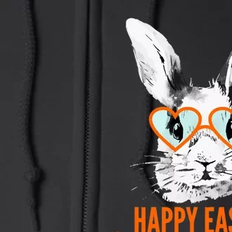 Happy Easter Hipster Bunny Rabbit Full Zip Hoodie