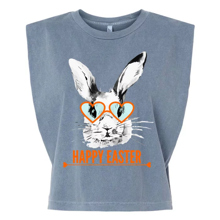 Happy Easter Hipster Bunny Rabbit Garment-Dyed Women's Muscle Tee