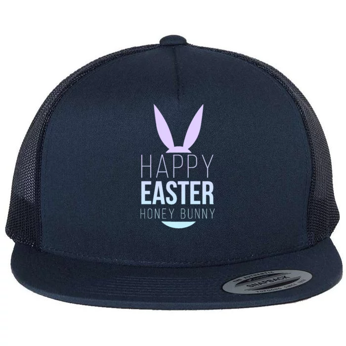 Happy Easter Honey Bunny Flat Bill Trucker Hat