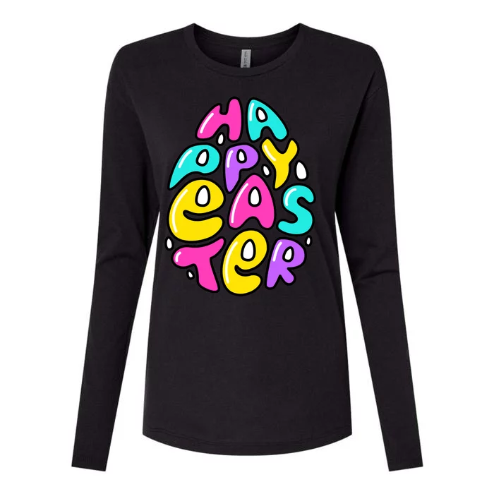 Happy Easter Pastel Egg Womens Cotton Relaxed Long Sleeve T-Shirt