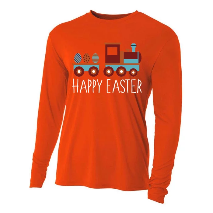 Happy Easter Train Cooling Performance Long Sleeve Crew