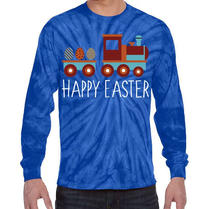 Happy Easter Train Tie-Dye Long Sleeve Shirt