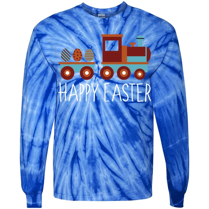 Happy Easter Train Tie-Dye Long Sleeve Shirt