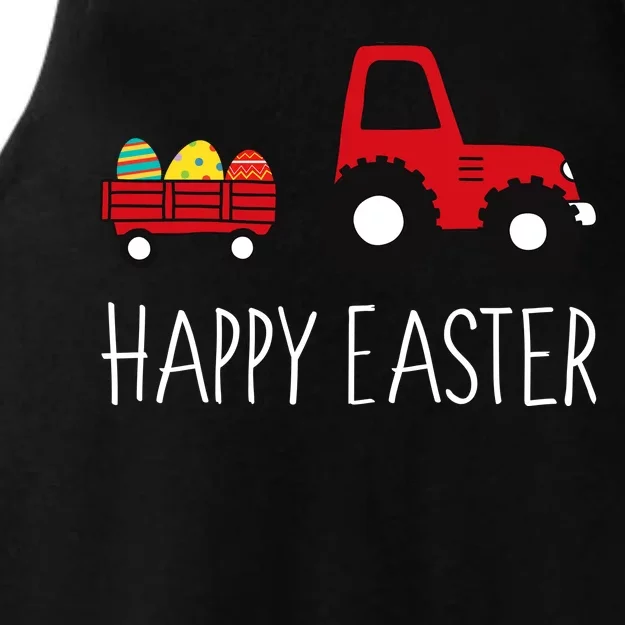 Happy Easter Truck Ladies Tri-Blend Wicking Tank