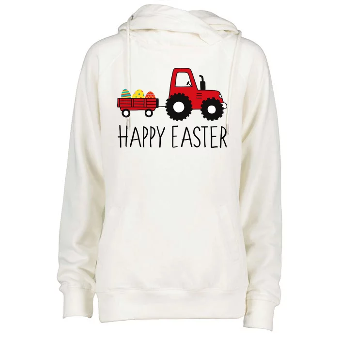 Happy Easter Truck Womens Funnel Neck Pullover Hood