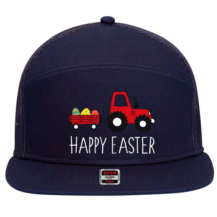 Happy Easter Truck 7 Panel Mesh Trucker Snapback Hat