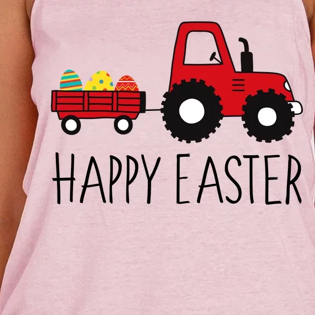 Happy Easter Truck Women's Knotted Racerback Tank