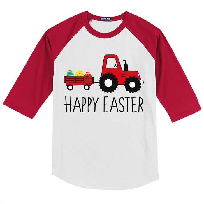 Happy Easter Truck Kids Colorblock Raglan Jersey