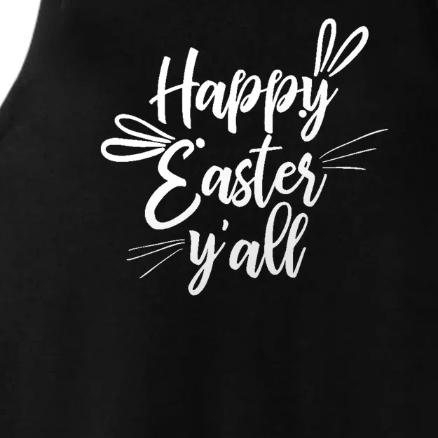 Happy Easter Y'all Bunny Ears Ladies Tri-Blend Wicking Tank