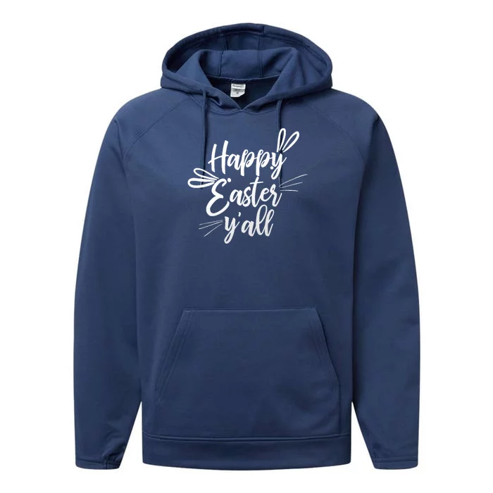 Happy Easter Y'all Bunny Ears Performance Fleece Hoodie