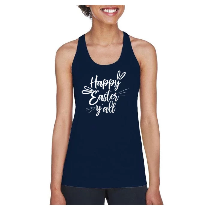 Happy Easter Y'all Bunny Ears Women's Racerback Tank