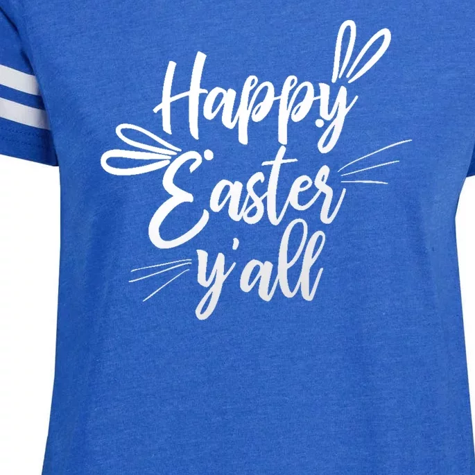 Happy Easter Y'all Bunny Ears Enza Ladies Jersey Football T-Shirt