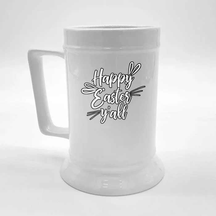 Happy Easter Y'all Bunny Ears Front & Back Beer Stein