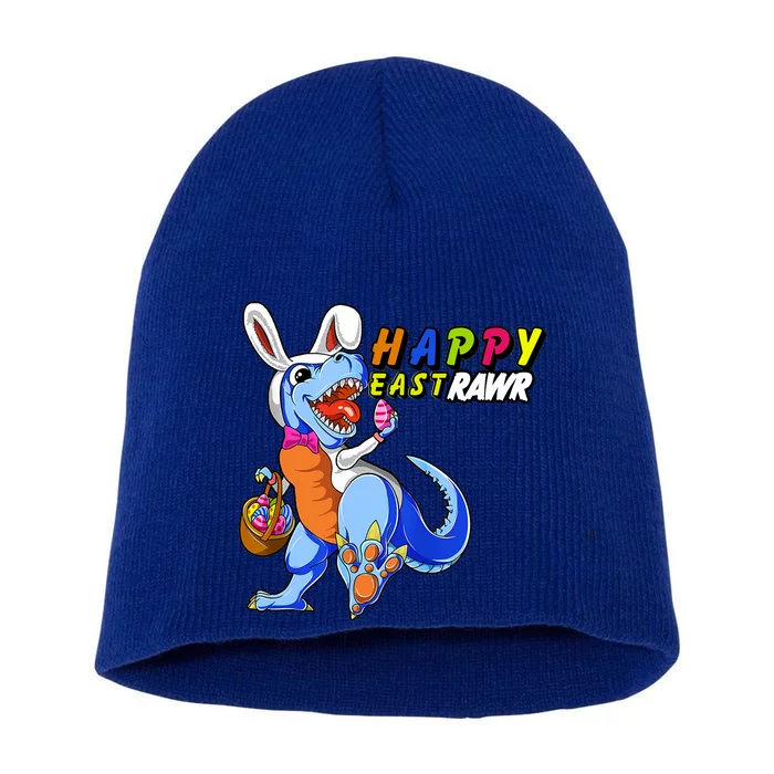 Happy EastRawar T-Rex Dino Easter Eggs Short Acrylic Beanie