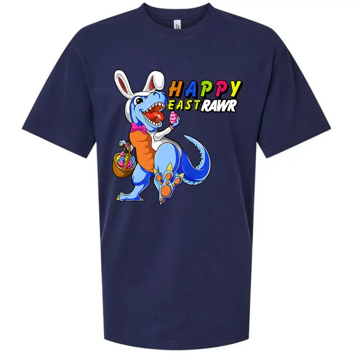 Happy EastRawar T-Rex Dino Easter Eggs Sueded Cloud Jersey T-Shirt