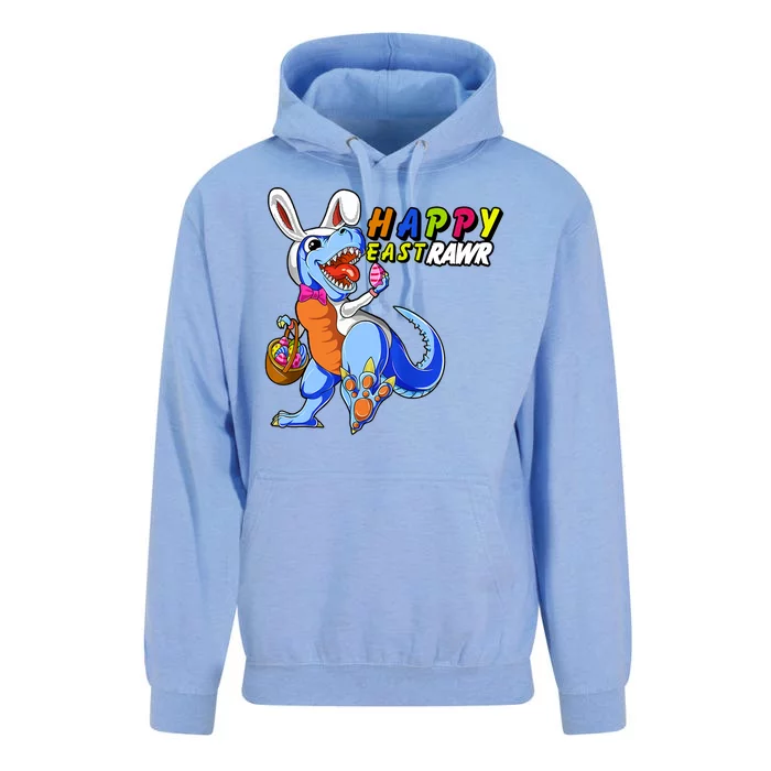 Happy EastRawar T-Rex Dino Easter Eggs Unisex Surf Hoodie