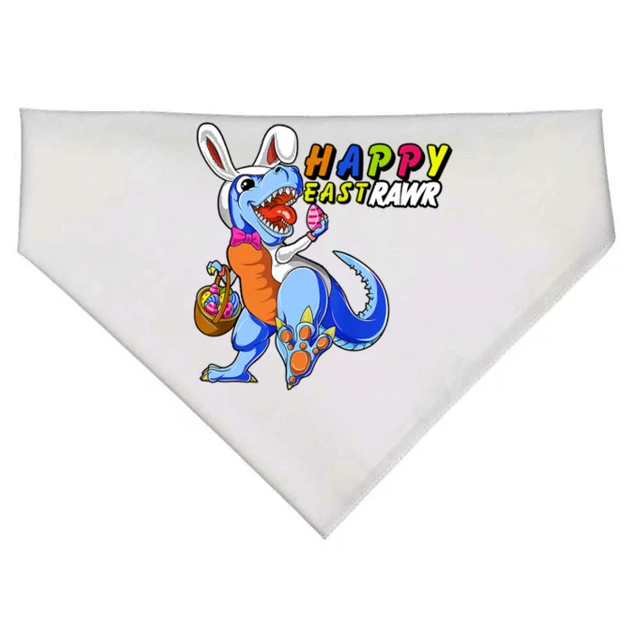 Happy EastRawar T-Rex Dino Easter Eggs USA-Made Doggie Bandana