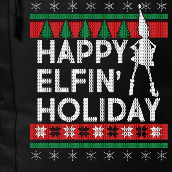 Happy Elfin' Holiday Ugly Christmas Daily Commute Backpack