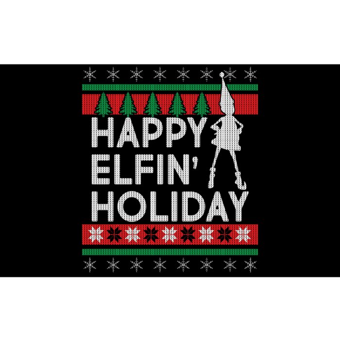 Happy Elfin' Holiday Ugly Christmas Bumper Sticker