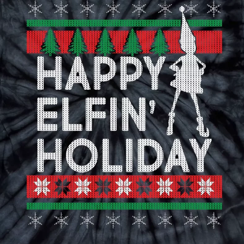 Happy Elfin' Holiday Ugly Christmas Tie-Dye T-Shirt