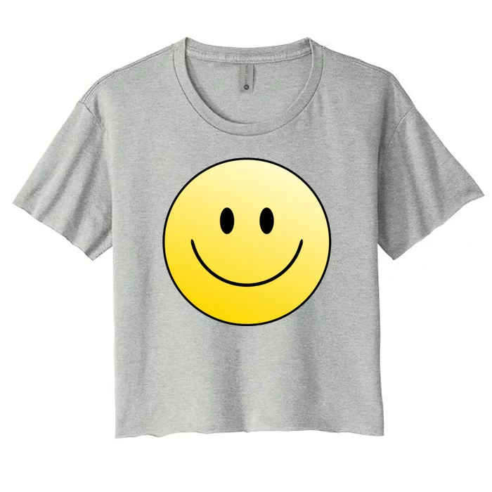 Happy Face Circle Women's Crop Top Tee