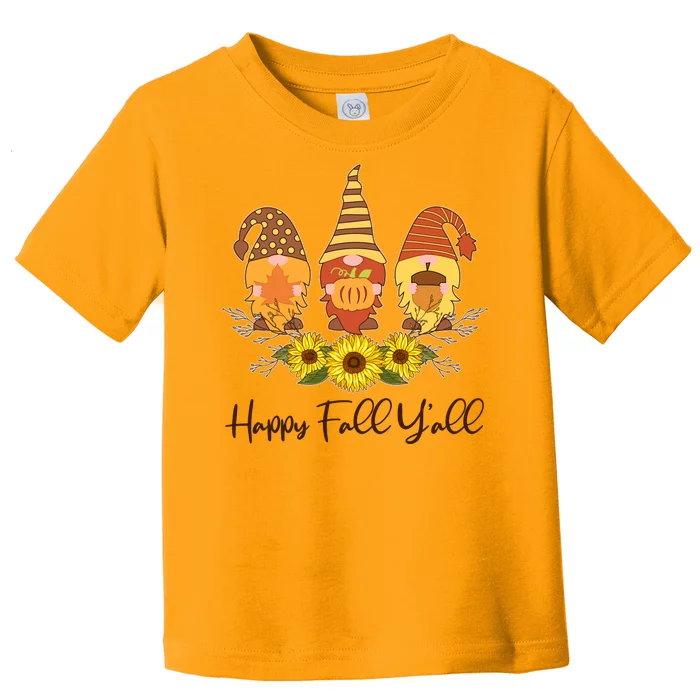 Happy Fall Y'all Cute Autumn Gnomes Toddler T-Shirt