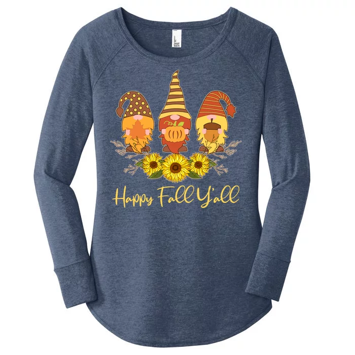 Happy Fall Y'all Cute Autumn Gnomes Women's Perfect Tri Tunic Long Sleeve Shirt