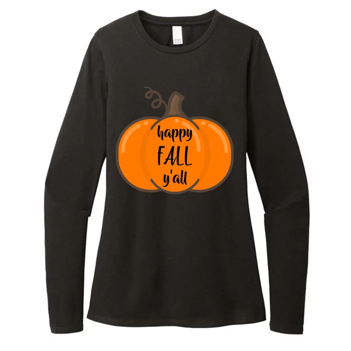 Happy Fall Y'all Pumpkin Womens CVC Long Sleeve Shirt