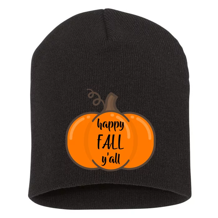 Happy Fall Y'all Pumpkin Short Acrylic Beanie