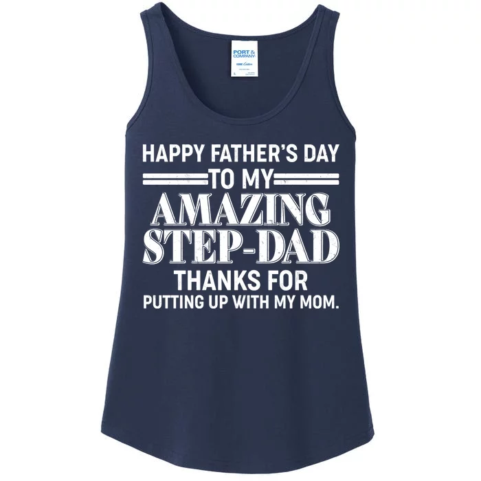 Happy Father's Day Amazing Step Dad Ladies Essential Tank