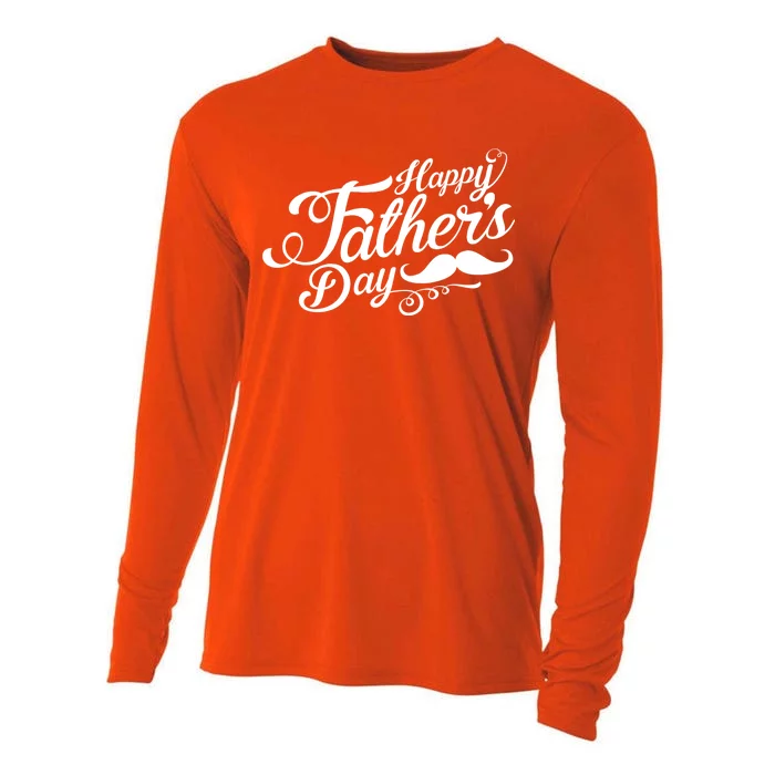 Happy Father's Day Fancy Mustache Cooling Performance Long Sleeve Crew