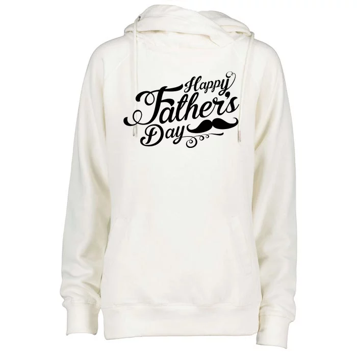 Happy Father's Day Fancy Mustache Womens Funnel Neck Pullover Hood