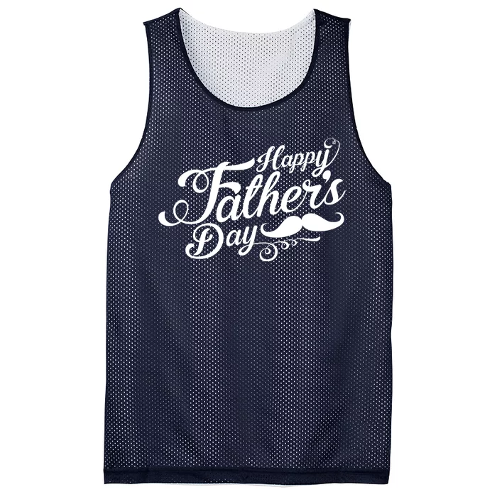 Happy Father's Day Fancy Mustache Mesh Reversible Basketball Jersey Tank