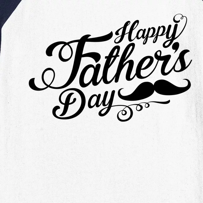 Happy Father's Day Fancy Mustache Baseball Sleeve Shirt