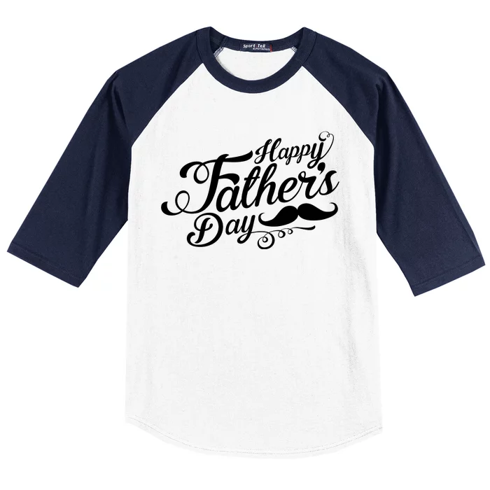 Happy Father's Day Fancy Mustache Baseball Sleeve Shirt