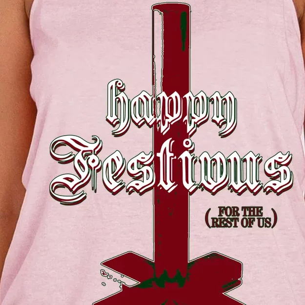 Happy Festivus For The Rest Of Us Christmas Women's Knotted Racerback Tank