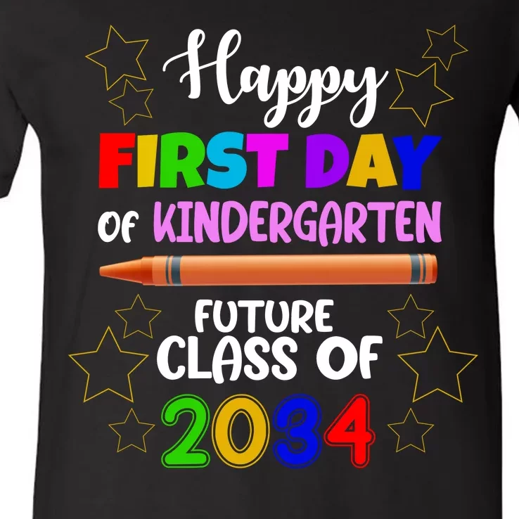 Happy First Day Of Kindergarten Future Class Of 2034 V-Neck T-Shirt