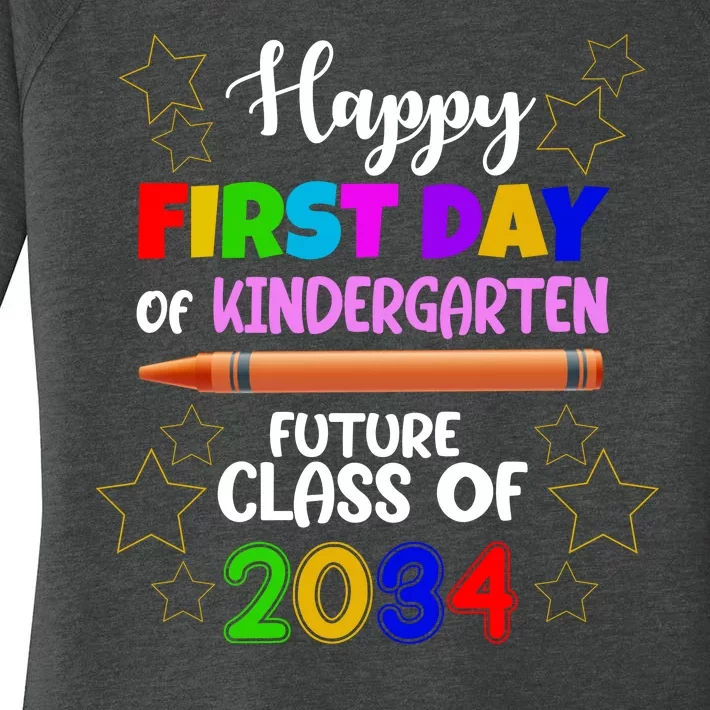 Happy First Day Of Kindergarten Future Class Of 2034 Women's Perfect Tri Tunic Long Sleeve Shirt