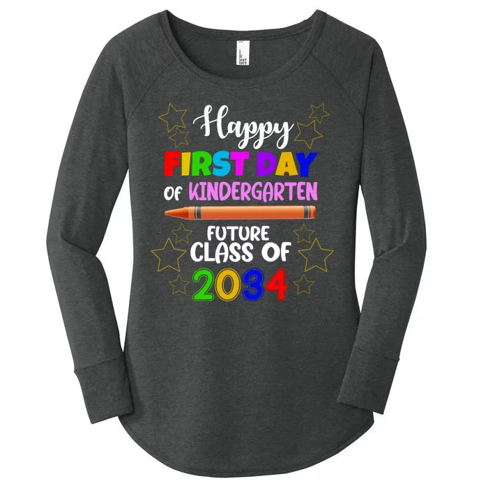 Happy First Day Of Kindergarten Future Class Of 2034 Women's Perfect Tri Tunic Long Sleeve Shirt