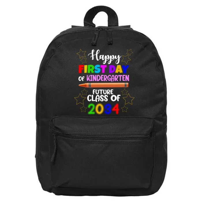 Happy First Day Of Kindergarten Future Class Of 2034 16 in Basic Backpack