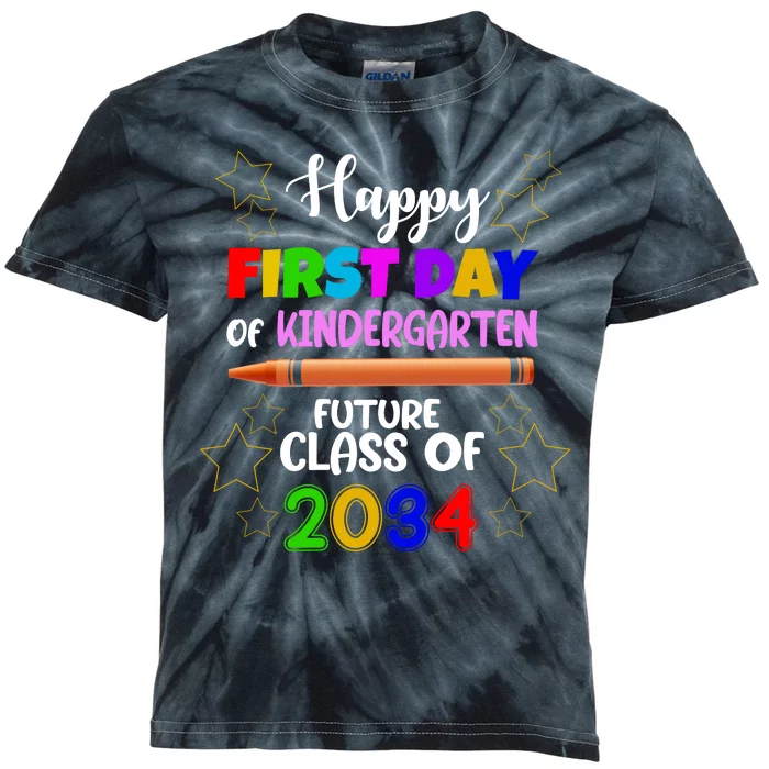 Happy First Day Of Kindergarten Future Class Of 2034 Kids Tie-Dye T-Shirt