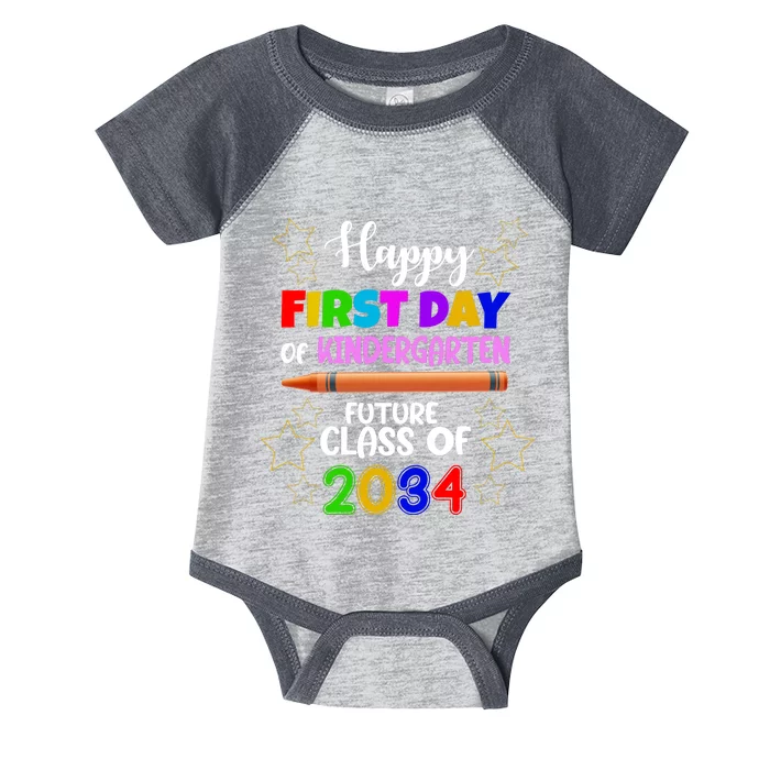 Happy First Day Of Kindergarten Future Class Of 2034 Infant Baby Jersey Bodysuit