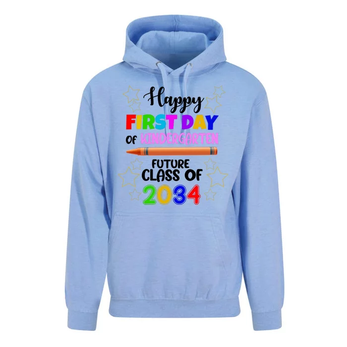 Happy First Day Of Kindergarten Future Class Of 2034 Unisex Surf Hoodie