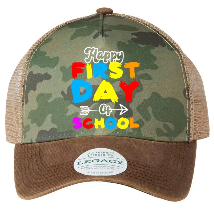 Happy First Day Of School Funny Back To School Legacy Tie Dye Trucker Hat