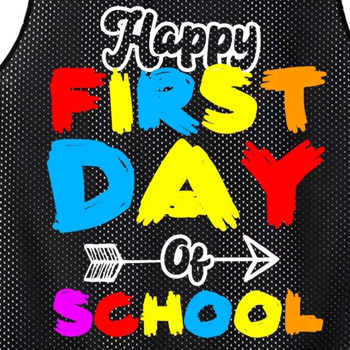 Happy First Day Of School Funny Back To School Mesh Reversible Basketball Jersey Tank