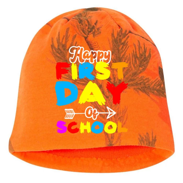 Happy First Day Of School Funny Back To School Kati - Camo Knit Beanie